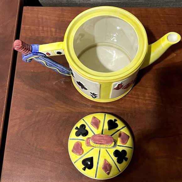 Vintage Fitz and Floyd Omnibus King Playing Cards ACES Tea Pot (25 oz) 1993 - Picture 6 of 6